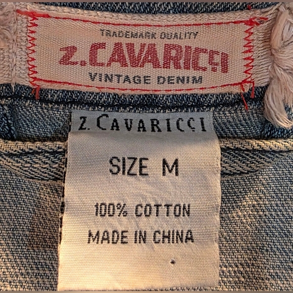 149 Z Cavaricci Vintage Y2K Cropped Distressed Denim Jacket - Picture 6 of 8